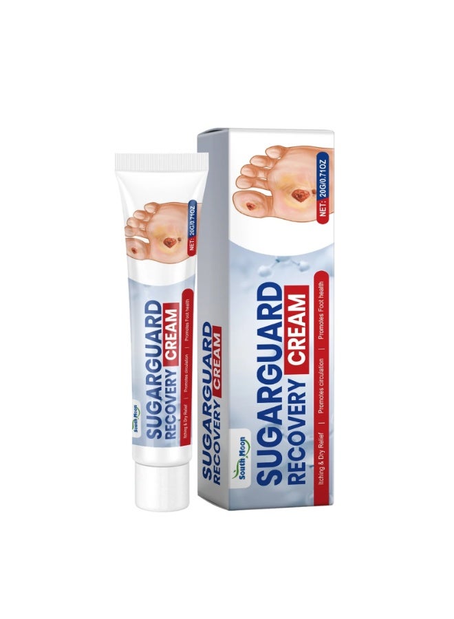 SOUTH MOON كريم استعادة العناية بالقدم لمرضى السكري من سكر غارد، فعال للبشرة الجافة، تشققات الكعب وتخفيف الحكة، تركيبة يومية لطيفة تدعم الدورة الدموية وراحة القدم طويلة الأمد، 20 جرام - Image 1